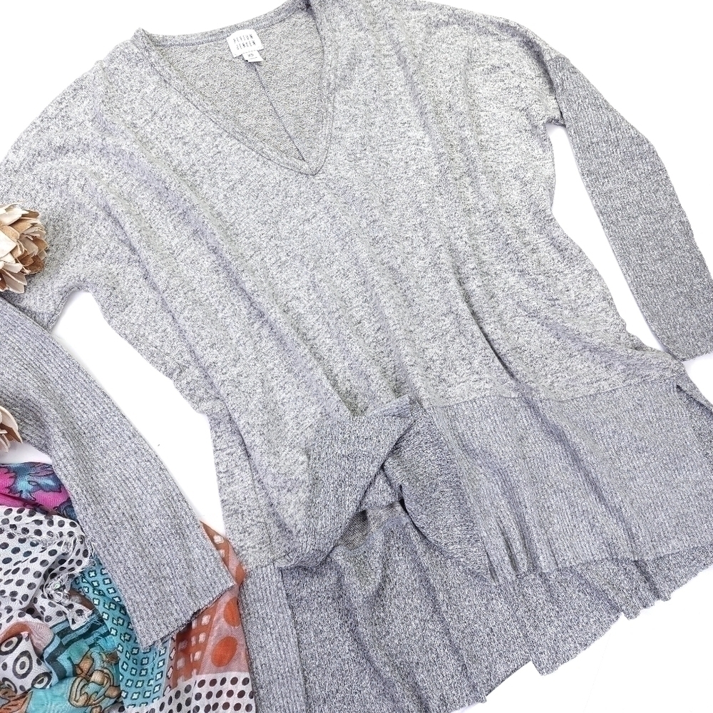 Peyton Jensen Grey Supersoft Rayon Poly Oversize fit Thin Sweater Top sz XS